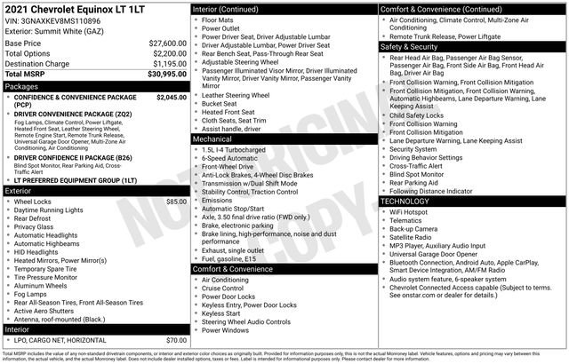 Used 2021 Chevrolet Equinox LT FWD image 36