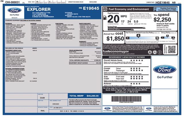 Used 2017 Ford Explorer XLT w/ Equipment Group 202A FWD image 15
