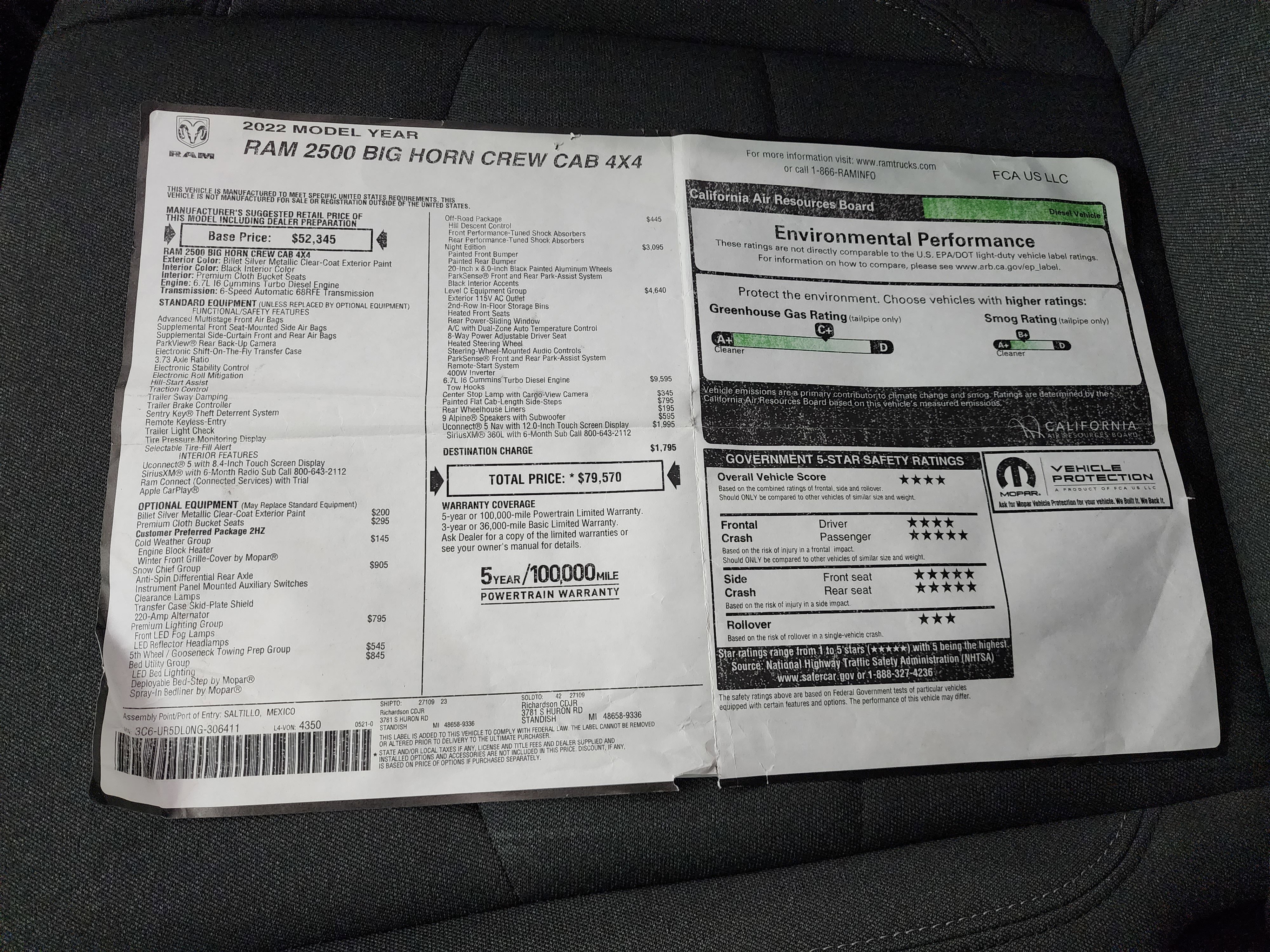 Used 2022 RAM 2500 Big Horn w/ Level C Equiment Group image 56