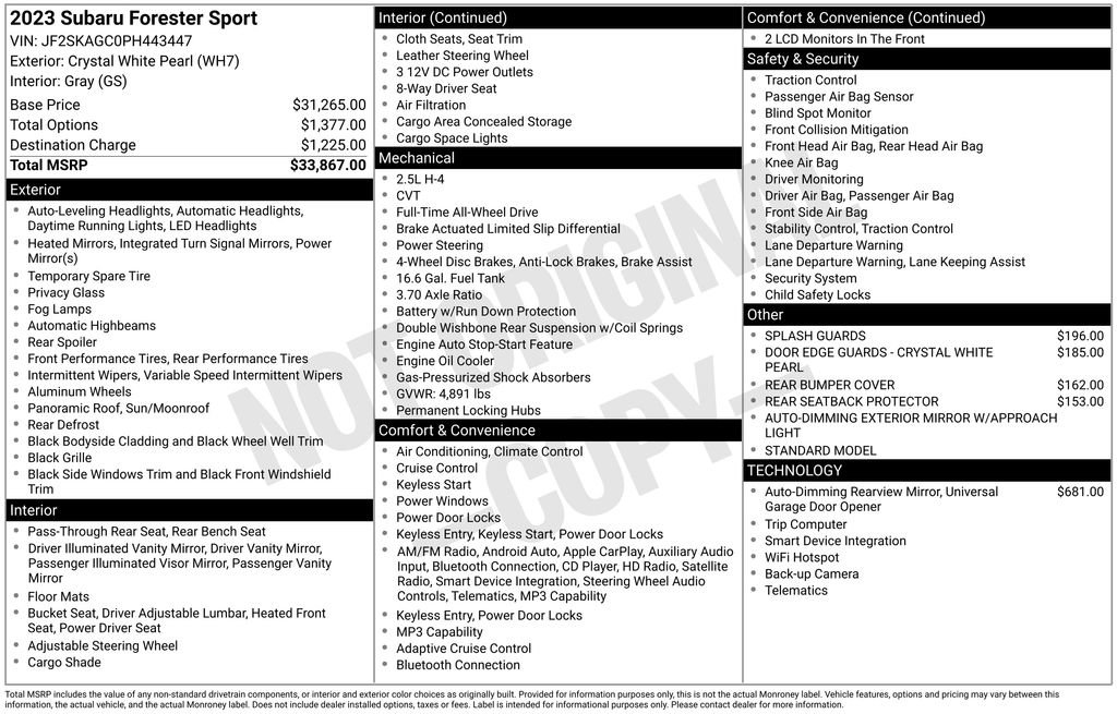 Used 2023 Subaru Forester Sport image 2