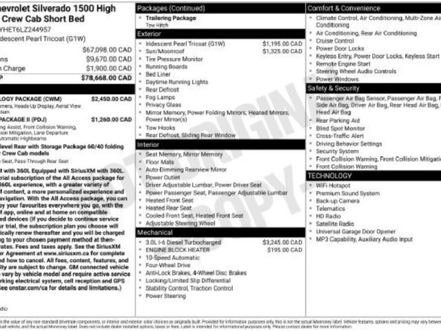 Used 2020 Chevrolet Silverado 1500 High Country w/ Technology Package AWD/4WD image 51