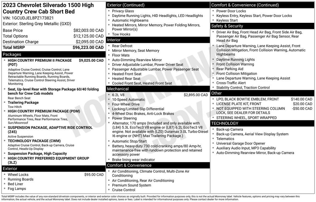 Used 2023 Chevrolet Silverado 1500 High Country AWD/4WD image 26