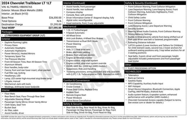 Certified 2024 Chevrolet TrailBlazer LT AWD/4WD image 29