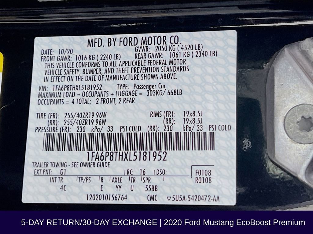 Used 2020 Ford Mustang Premium w/ Ford Safe & Smart Package image 35