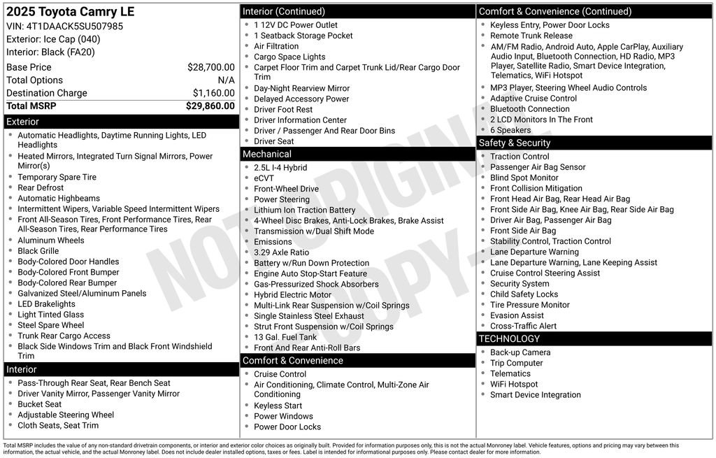 Certified 2025 Toyota Camry LE image 5