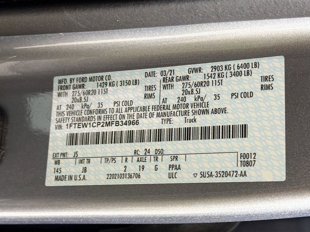 Used 2021 Ford F150 XL w/ STX Appearance Package image 39