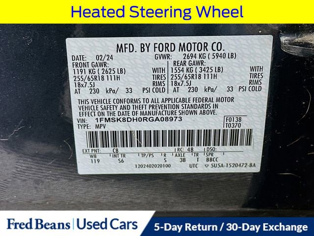 Used 2024 Ford Explorer XLT w/ Equipment Group 202A AWD/4WD image 39