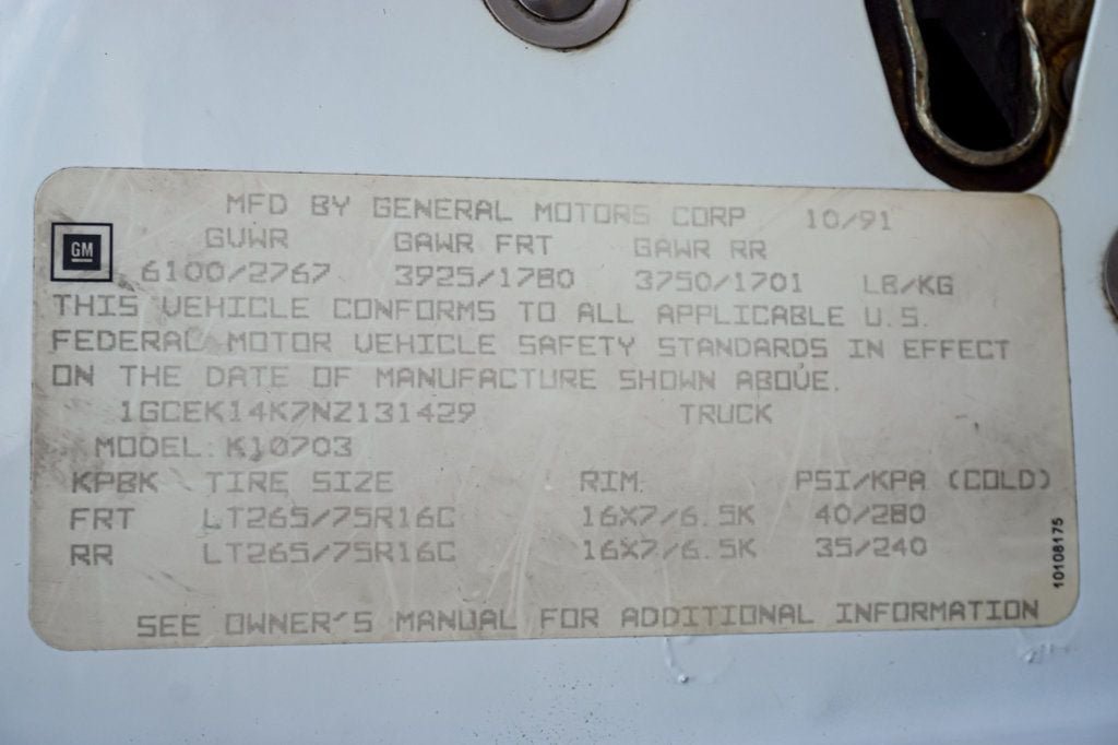 Used 1992 Chevrolet Silverado 1500 4x4 Regular Cab image 18