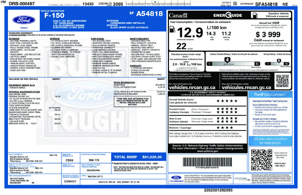 Used 2025 Ford F150 Tremor w/ Bed Utility Package AWD/4WD image 6