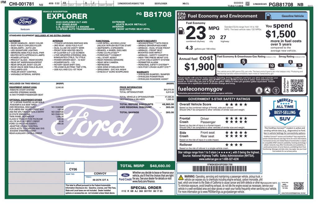 Used 2023 Ford Explorer XLT w/ Equipment Group 202A image 6