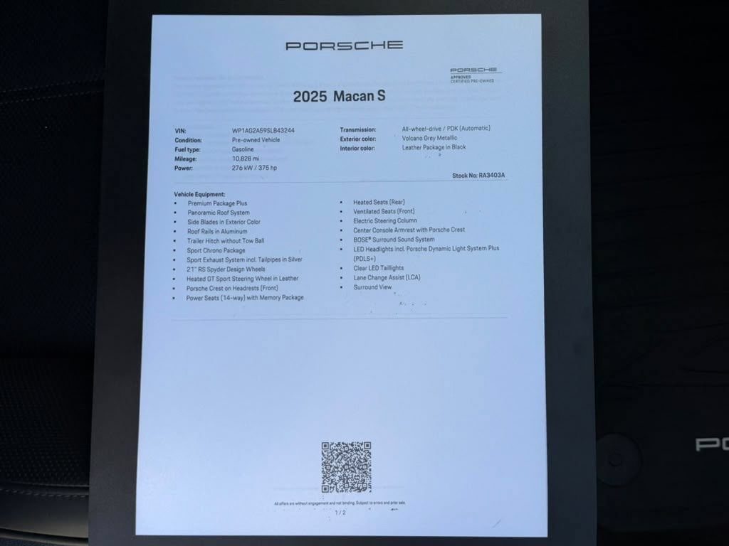 Certified 2025 Porsche Macan S AWD/4WD image 20