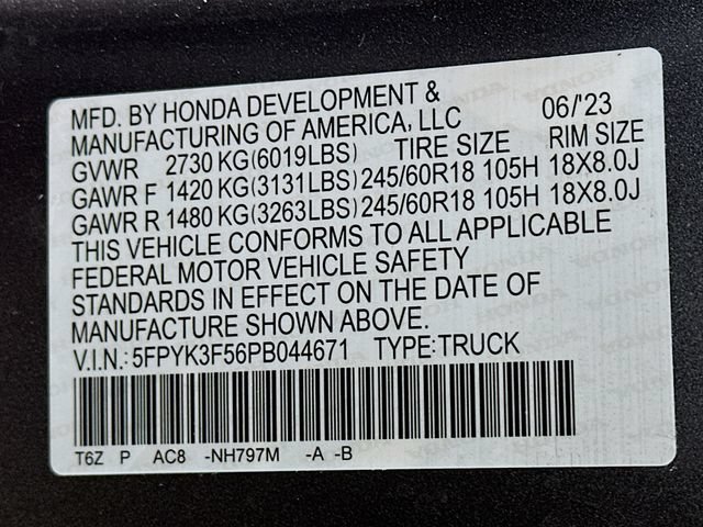 Certified 2023 Honda Ridgeline RTL image 33