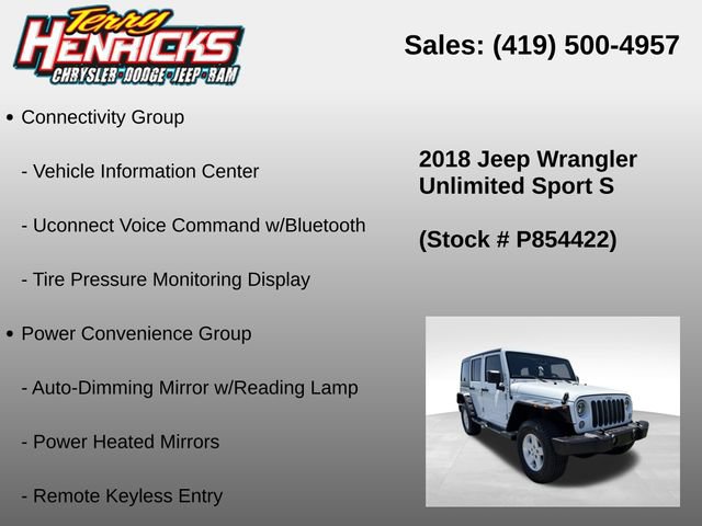 Used 2018 Jeep Wrangler Unlimited Sport S AWD/4WD image 12