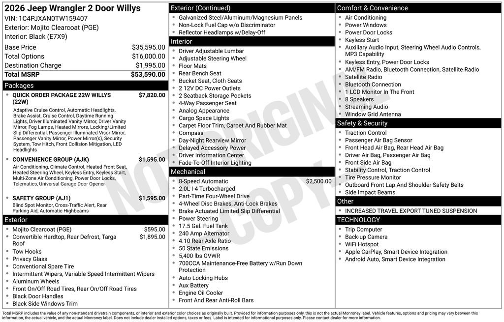 New 2026 Jeep Wrangler Sport AWD/4WD image 4