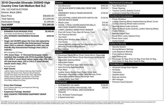 Used 2018 Chevrolet Silverado 2500 High Country w/ Duramax Plus Package AWD/4WD image 4