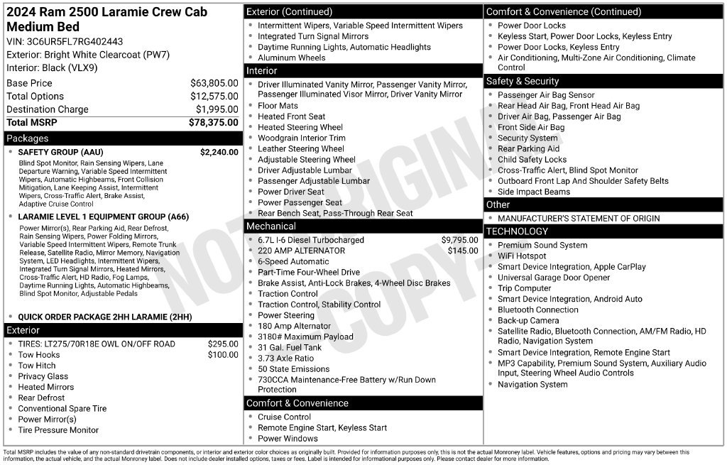 Used 2024 RAM 2500 Laramie w/ Safety Group AWD/4WD image 5