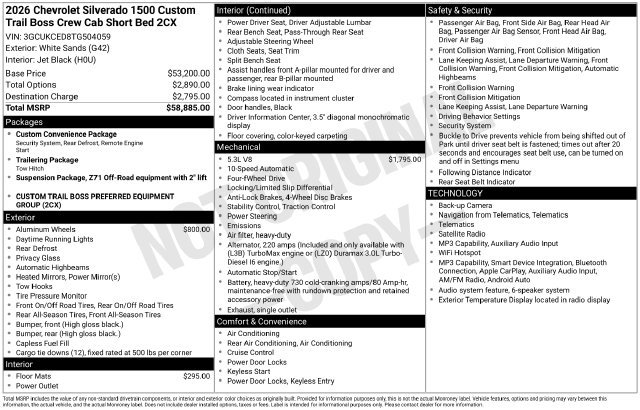 New 2026 Chevrolet Silverado 1500 Custom Trail Boss AWD/4WD image 4
