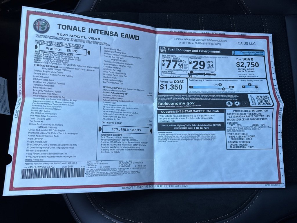 New 2025 Alfa Romeo Tonale Intensa image 25