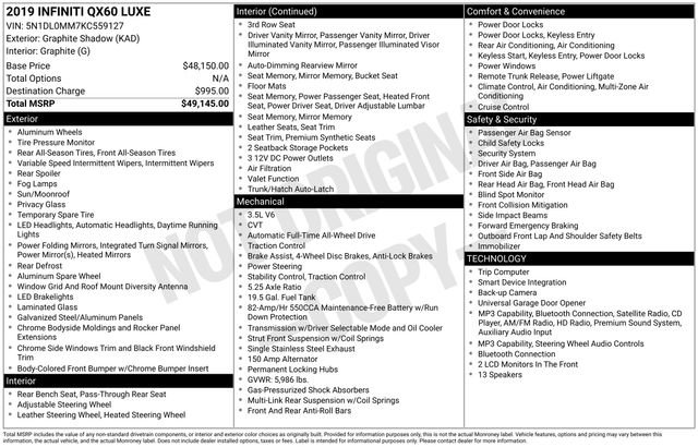 Used 2019 INFINITI QX60 Luxe AWD/4WD image 10