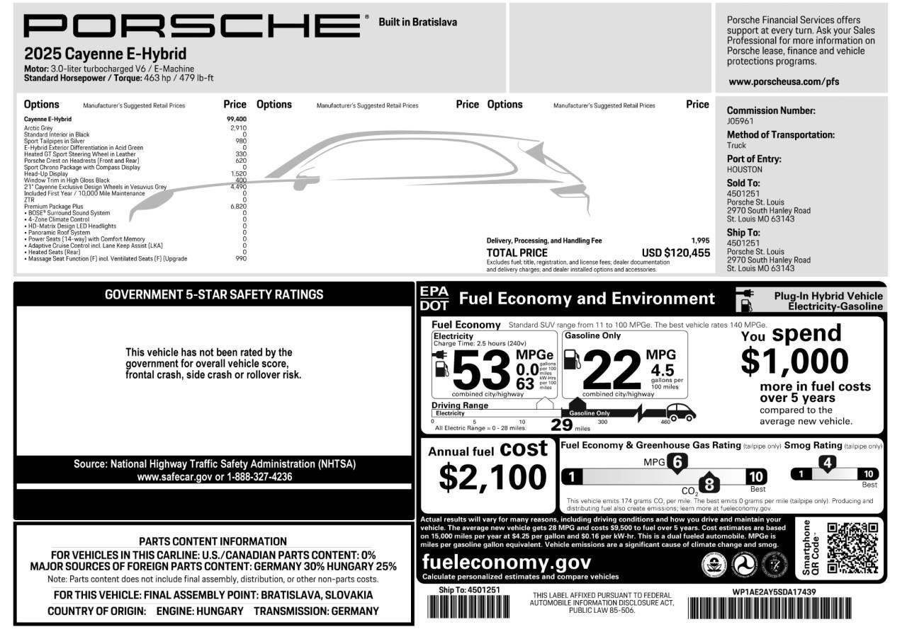 New 2025 Porsche Cayenne E-Hybrid image 88
