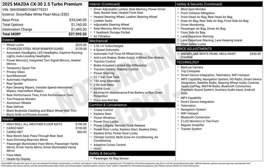 Used 2025 MAZDA CX-30 2.5 Turbo w/ Premium Package AWD/4WD image 5