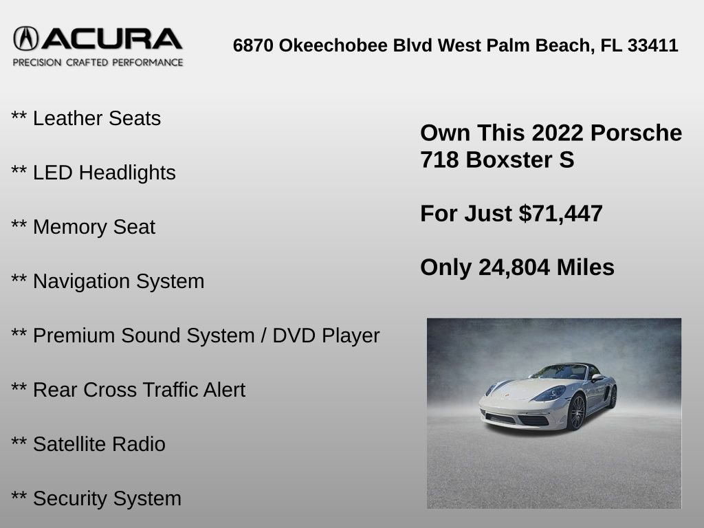 Used 2022 Porsche 718 Boxster S w/ Premium Package image 24