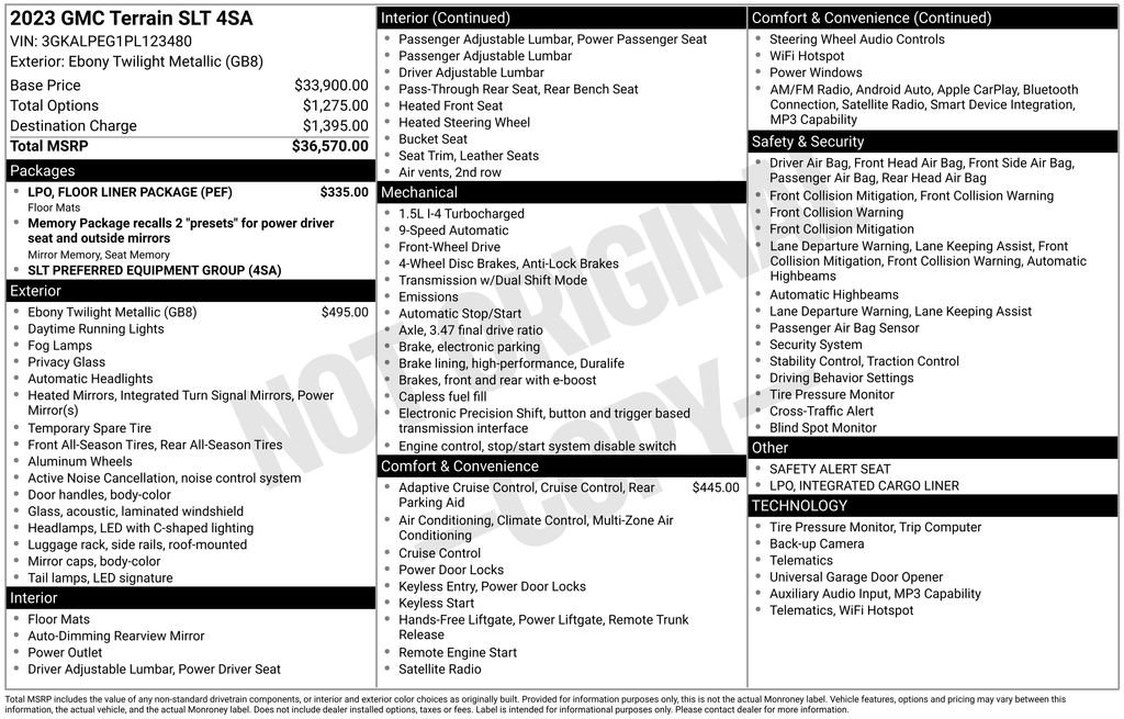 Used 2023 GMC Terrain SLT w/ LPO, Floor Liner Package FWD image 26