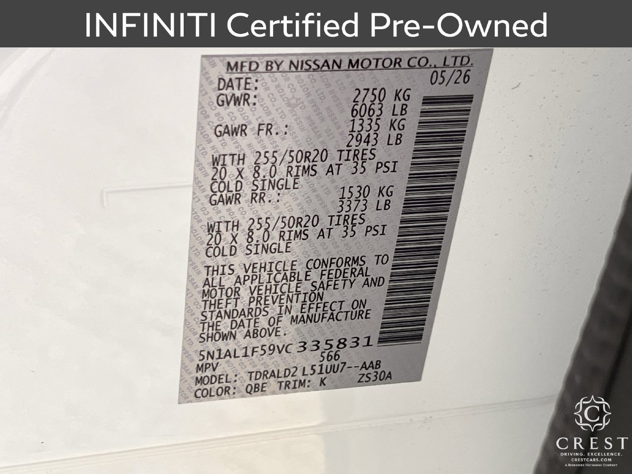 Certified 2027 INFINITI QX60 Luxe w/ Cargo Package FWD image 33