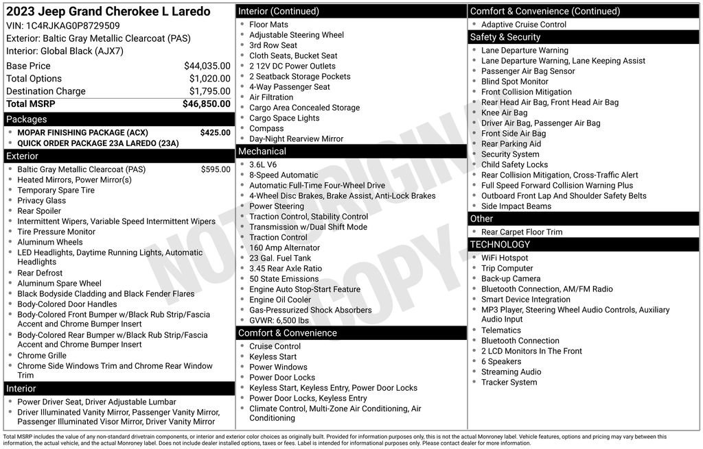 Used 2023 Jeep Grand Cherokee L Laredo w/ MOPAR Finishing Package AWD/4WD image 26