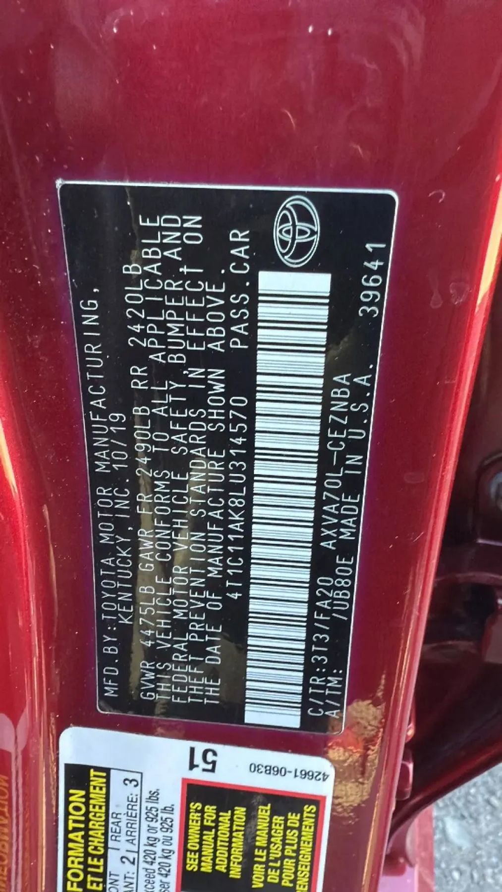 Used 2020 Toyota Camry LE FWD image 30