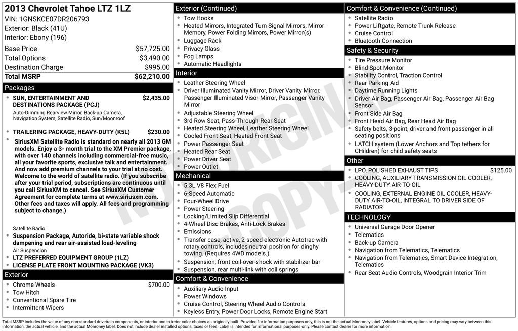 Used 2013 Chevrolet Tahoe LTZ AWD/4WD image 6