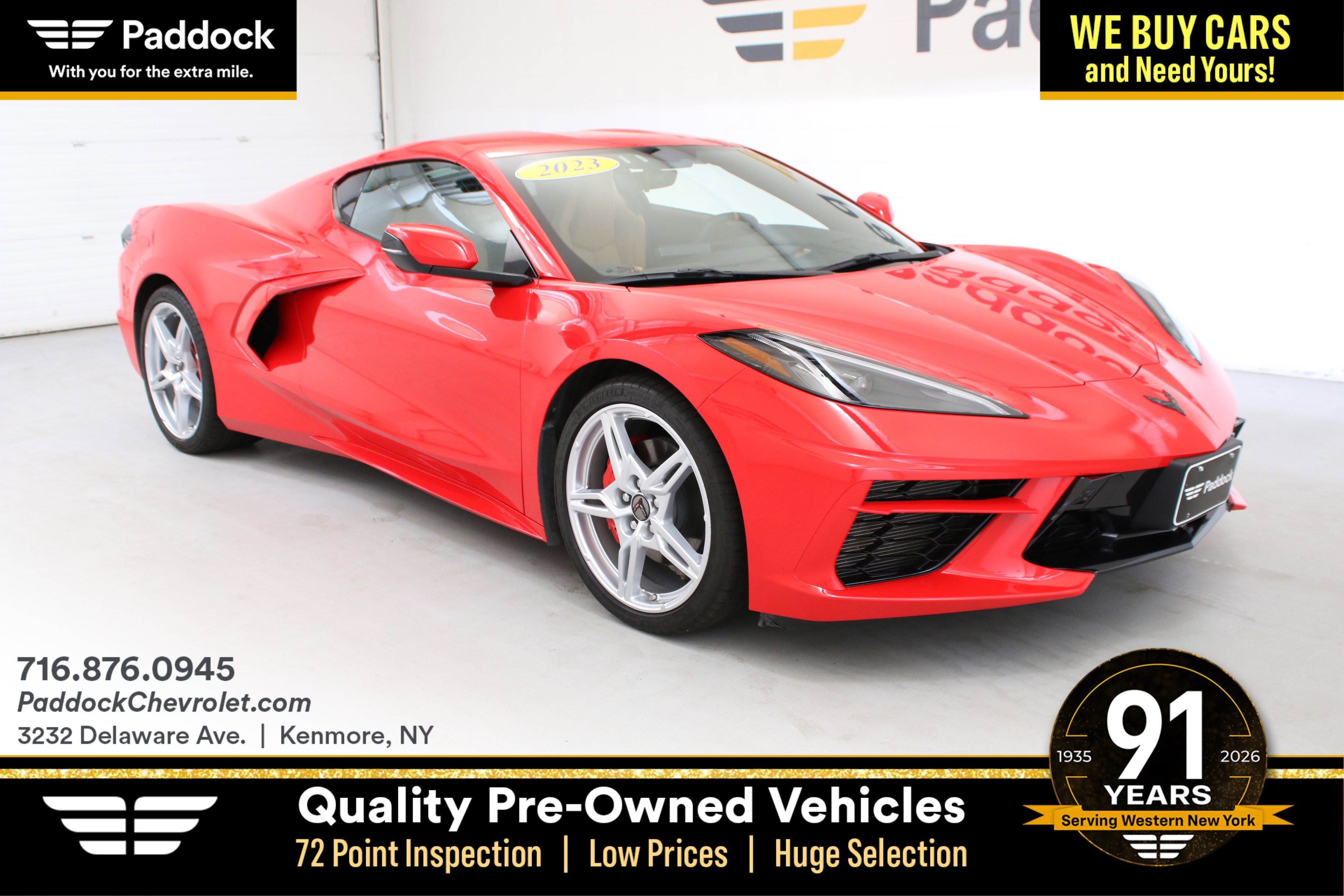 Used 2023 Chevrolet Corvette Stingray Preferred Cpe w/ Battery Protection Package RWD image 1