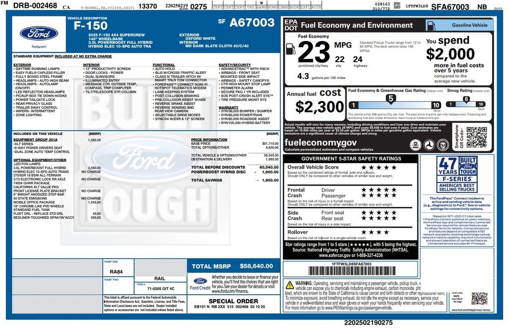 Used 2025 Ford F150 XLT w/ Equipment Group 301A Standard image 4