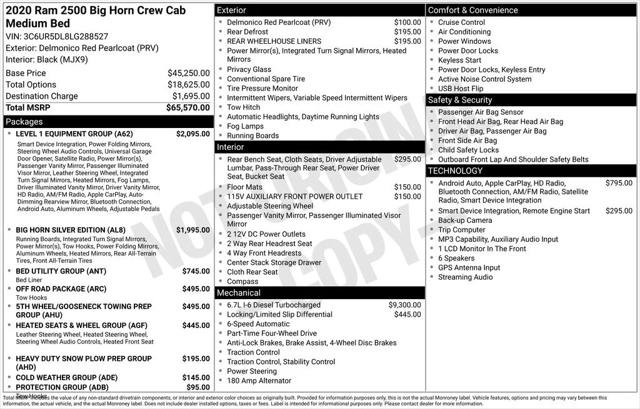Certified 2020 RAM 2500 Big Horn w/ Level 1 Equipment Group AWD/4WD image 8