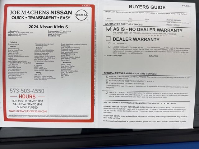 Certified 2024 Nissan Kicks S image 32