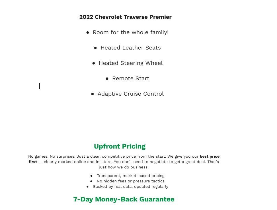 Used 2022 Chevrolet Traverse Premier w/ LPO, Floor Liner Package image 2