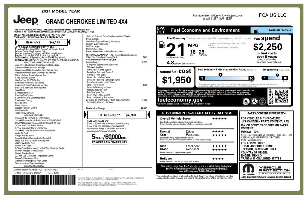 Used 2021 Jeep Grand Cherokee Limited w/ Luxury Group II image 4