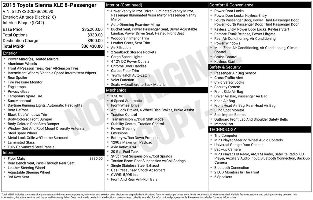 Used 2015 Toyota Sienna XLE FWD image 19