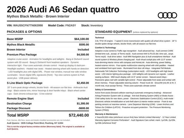 New 2026 Audi A6 Premium Plus AWD/4WD image 16