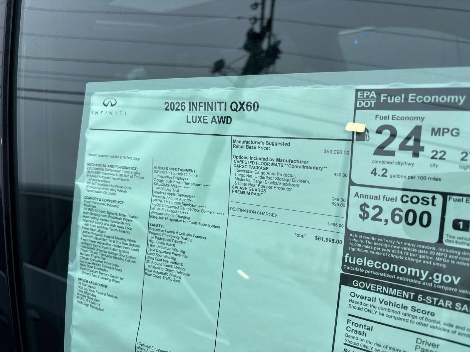New 2026 INFINITI QX60 Luxe w/ Cargo Package AWD/4WD image 18
