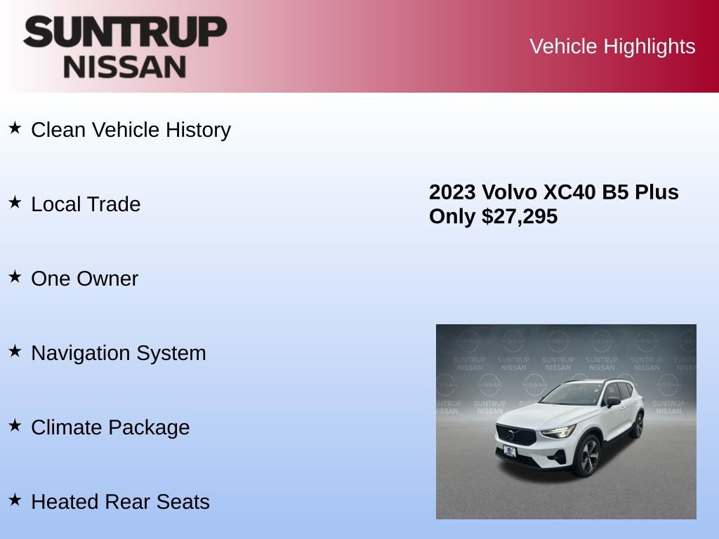 Used 2023 Volvo XC40 B5 Plus w/ Protection Package Premier image 7