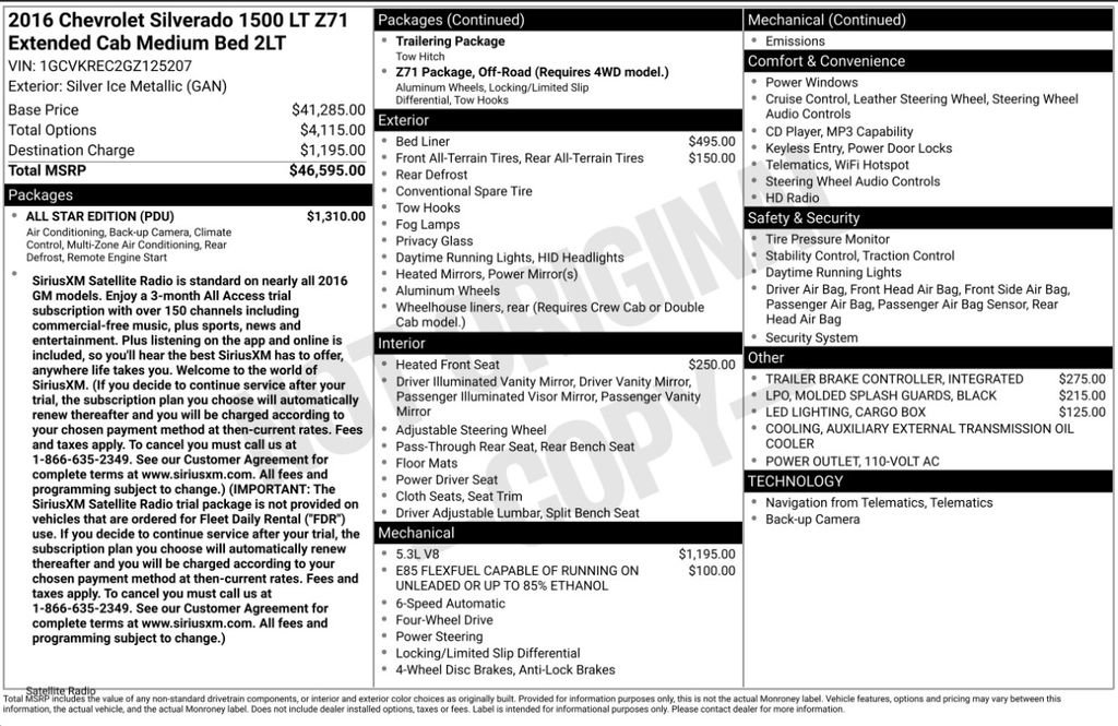 Used 2016 Chevrolet Silverado 1500 LT w/ All Star Edition AWD/4WD image 6