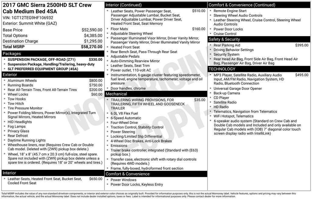 Certified 2017 GMC Sierra 2500 SLT w/ Suspension Package, Off-Road AWD/4WD image 9