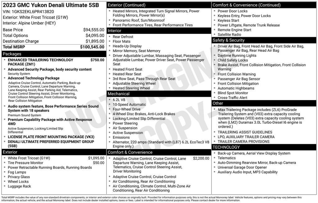 Used 2023 GMC Yukon Denali Ultimate AWD/4WD image 23