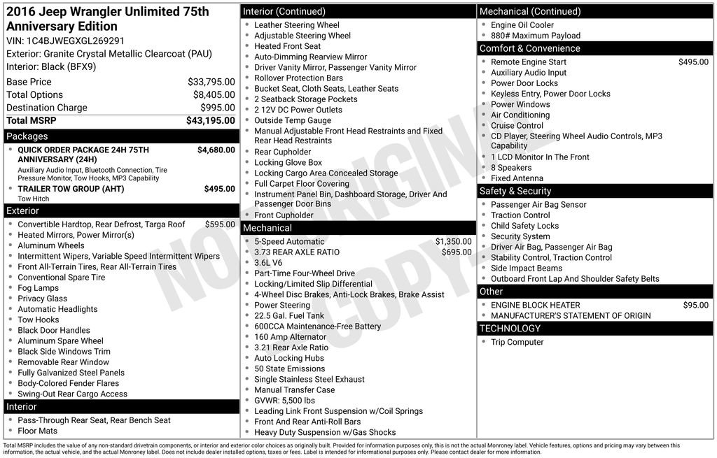 Used 2016 Jeep Wrangler Unlimited Sahara AWD/4WD image 37