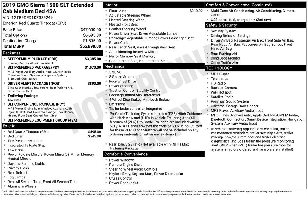 Used 2019 GMC Sierra 1500 SLT w/ SLT Premium Package AWD/4WD image 27