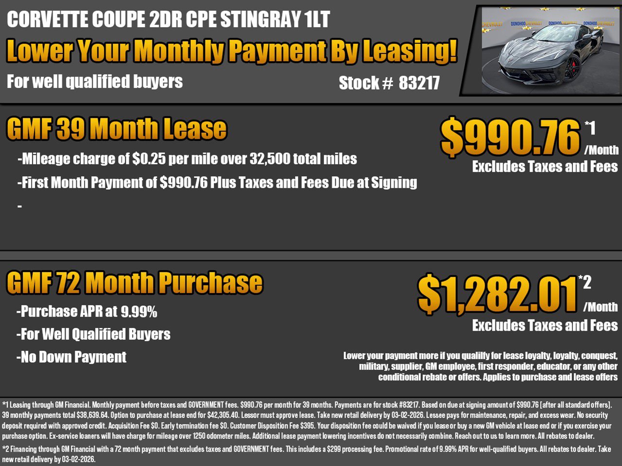 New 2026 Chevrolet Corvette Stingray Coupe w/ 1LT image 2