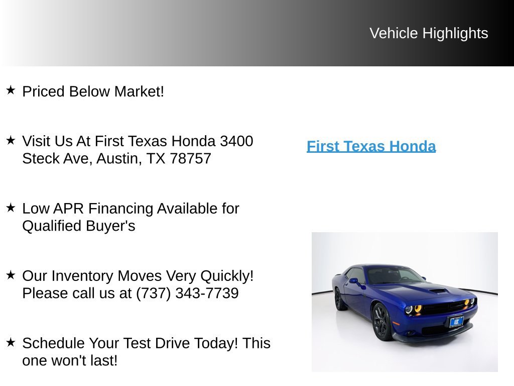 Used 2022 Dodge Challenger GT w/ Blacktop Package RWD image 10