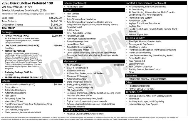 New 2026 Buick Enclave Preferred w/ Power Package image 2
