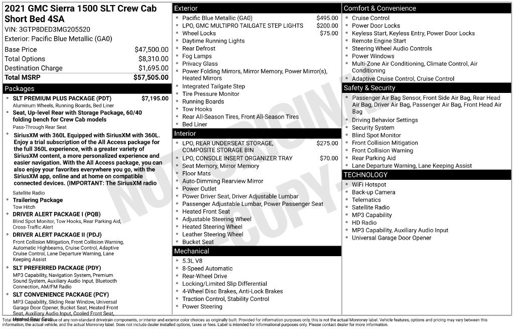 Used 2021 GMC Sierra 1500 SLT w/ SLT Premium Plus Package RWD image 12